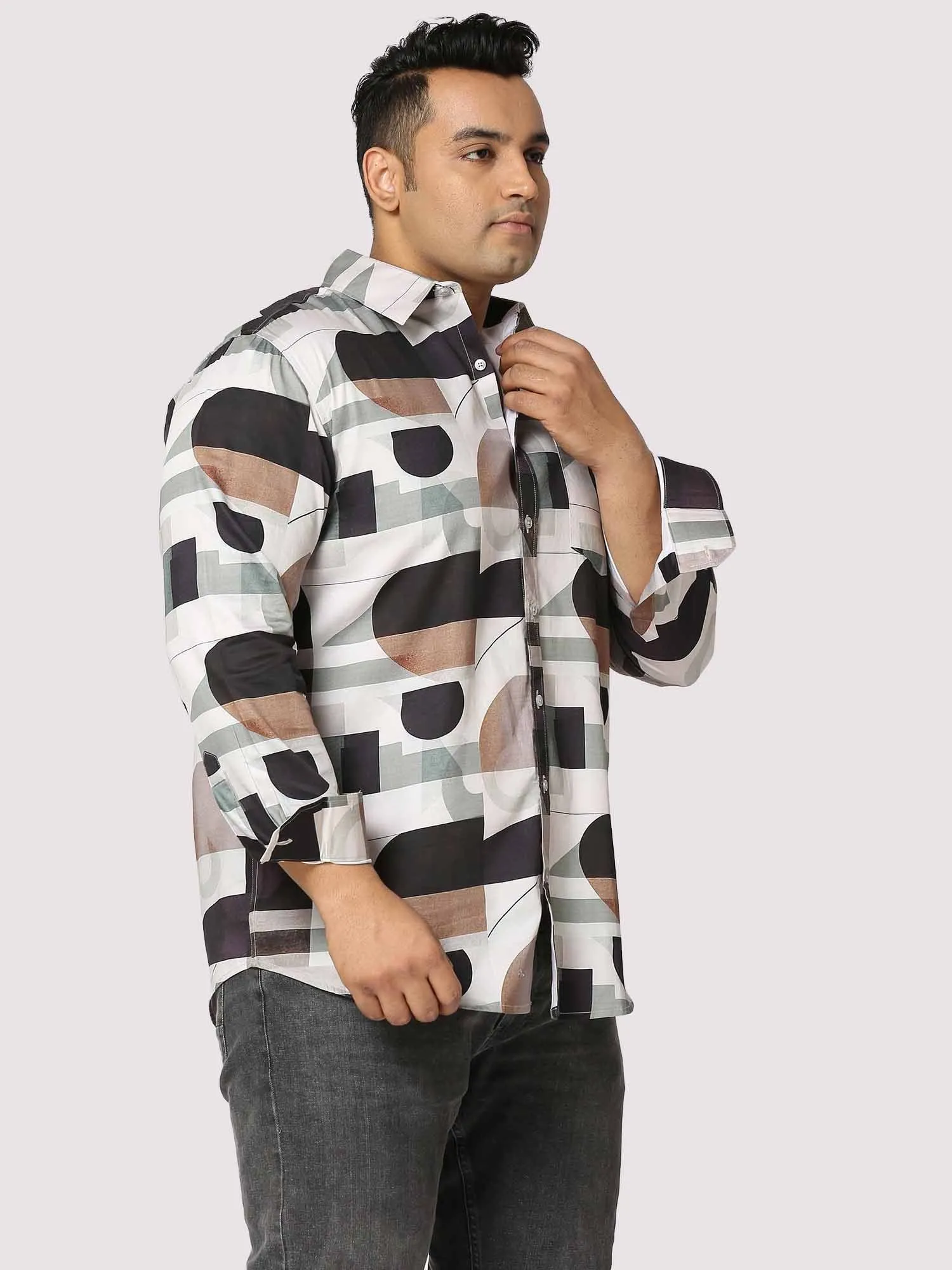 Whirl Digital Printed Full Sleeve Men's Plus Size